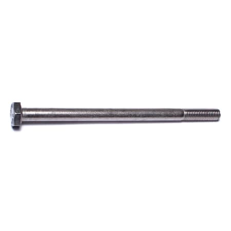 Midwest Fastener 18-8, 1/4"-28 Hex Head Cap Screw, Plain Stainless Steel, 4 in L, 6 PK 67991